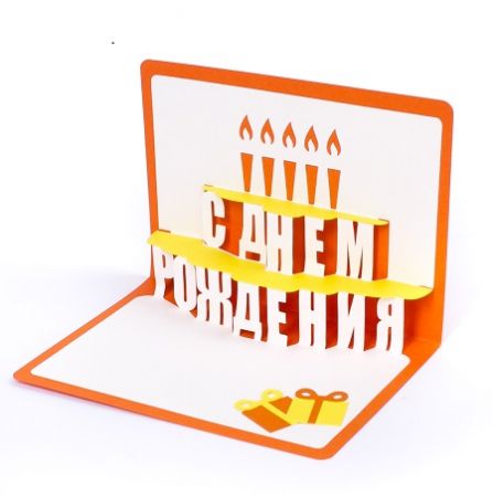 Product Happy birthday Greeting Card (cake, orange)