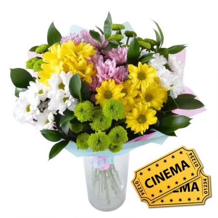 Bouquet A wonderful evening + ticket to cinema