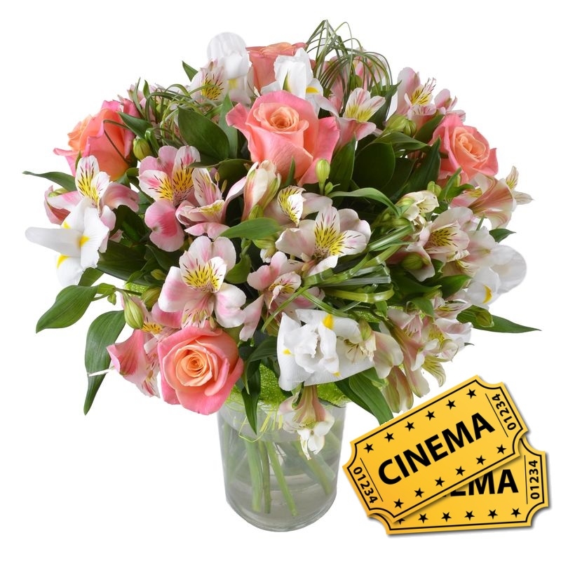 Bouquet ute girl+ 2 ticket to cinema
