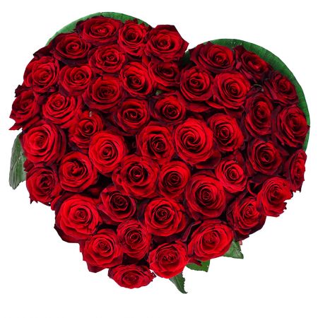 Buy an original bouquet of red roses in form of heart