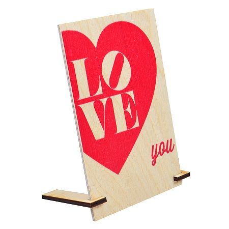 Product Wooden card LOVE YOU