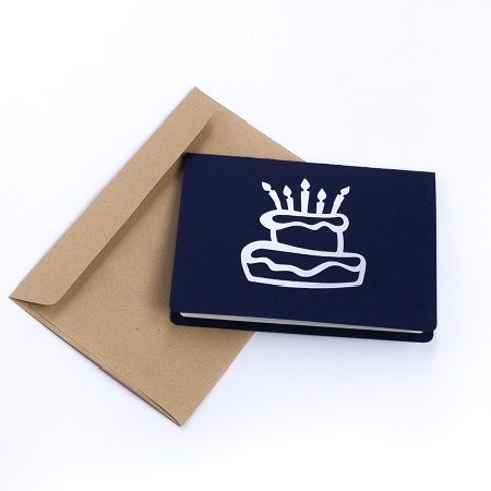 Product Happy birthday Greeting Card (cake, blue)