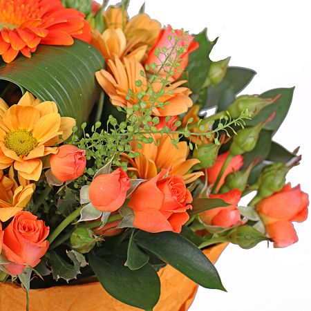 Order orange bouquet of ''Autumn mix of 11 flowers'' with delivery