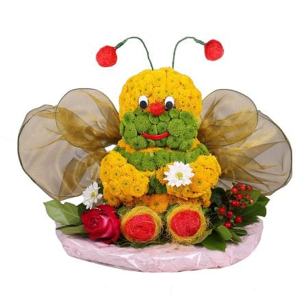 Flower toy, flower bee, composition of flowers, unusual gift, flower delivery, flowers for children