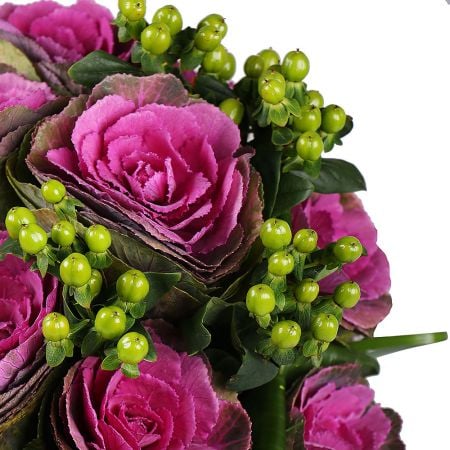 Buy a bunch of ''With Brassica'' with delivery. Beautiful bouquet with ornamental cabbage.
