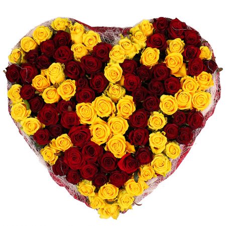 Bouquet Red and Yellow Heart