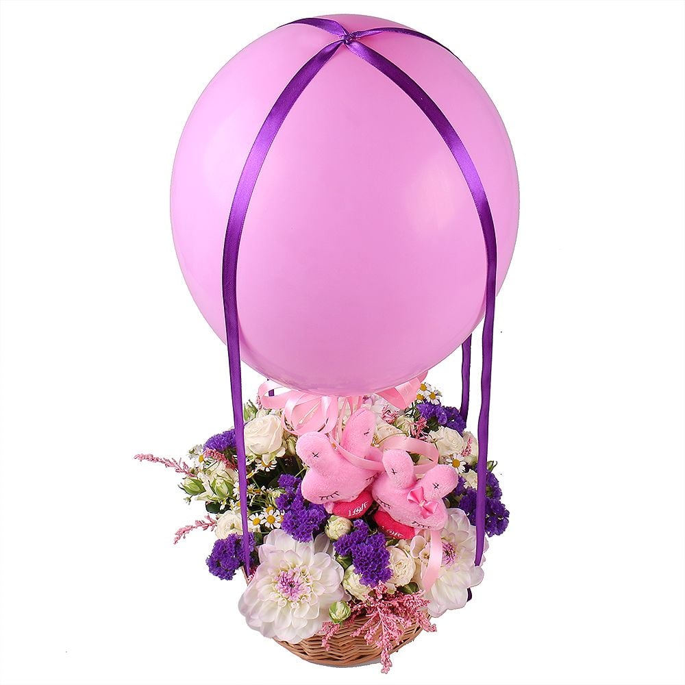 Bouquet Bunnies on air balloon 