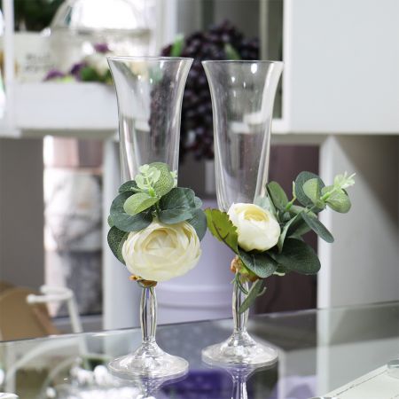 Product Glasses with floral decorations