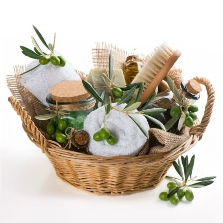 Product Basket with cosmetics Olive