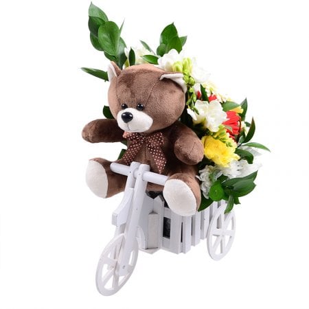 Bouquet Teddy with flowers