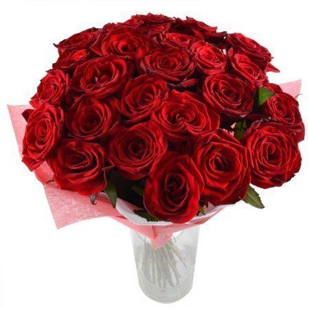 Bouquet Flame of senses 25 roses 60 cm