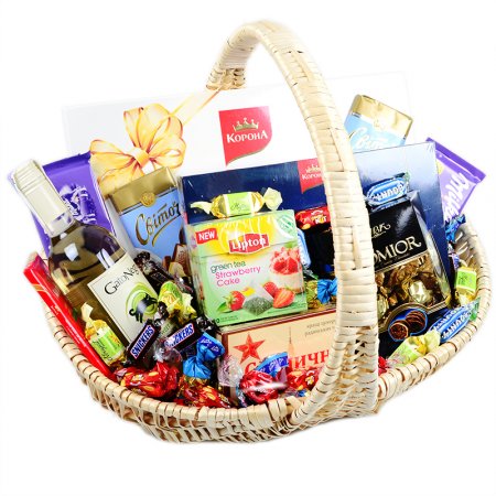 Product Sweet basket with wine